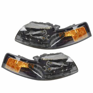 Headlights Headlamps Left & Right Pair Set for 99-04 Ford Mustang