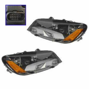 Halogen Headlight Head Lamp Assembly Pair LH & RH Sides for Volkswagen Passat