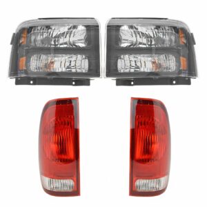 Headlight Lamp Tail Light Kit Set of 4 for 05-07 Ford Super Duty Harley Davidson