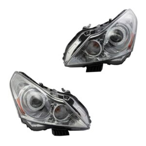 HID Headlight Assembly Pair LH & RH Sides for Infiniti G25 G37 Sport