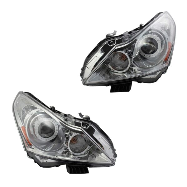 HID Headlight Assembly Pair LH & RH Sides for Infiniti G25 G37 Sport