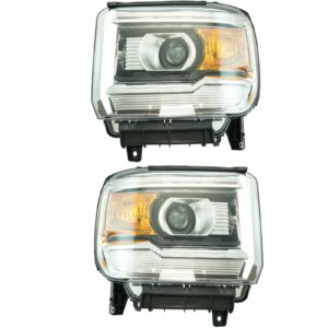 1A Auto Halogen Headlight Headlamp LH & RH Pair for GMC Sierra 1500 Pickup Truck New