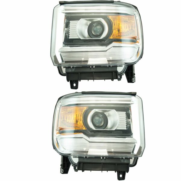 1A Auto Halogen Headlight Headlamp LH & RH Pair for GMC Sierra 1500 Pickup Truck New
