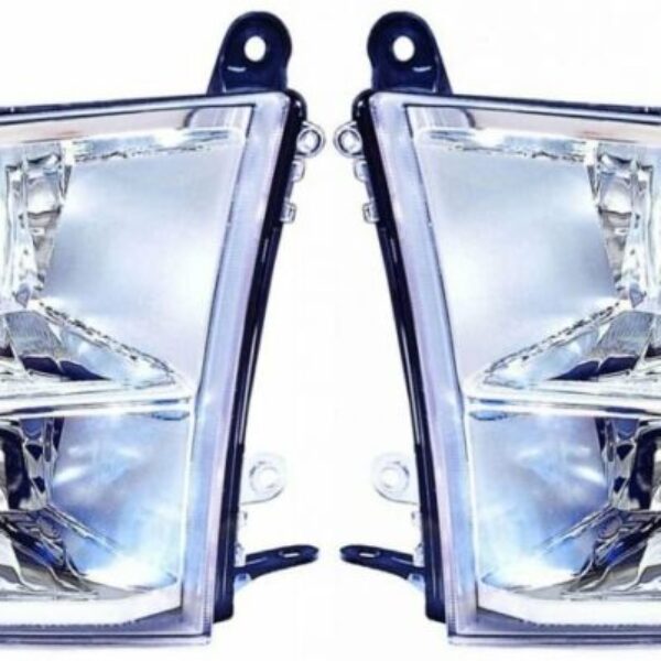 Quad Headlights Headlamps Left & Right Pair Set of 2 for Dodge Ram Pickup Truck