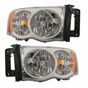 Headlights Headlamps Left & Right Pair Set for Dodge Ram Pickup Truck