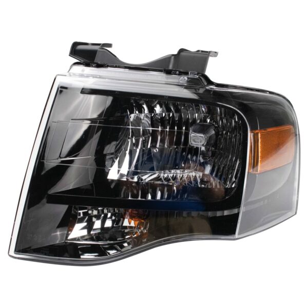 Left Black Housing Headlight Compatible with 2007-2013 Ford Expedition