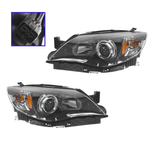 Headlights Headlamps Left & Right Lamp Pair Set for Subaru Impreza Outback WRX