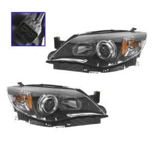 Headlights Headlamps Left & Right Lamp Pair Set for Subaru Impreza Outback WRX