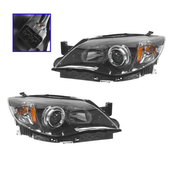 Headlights Headlamps Left & Right Lamp Pair Set for Subaru Impreza Outback WRX