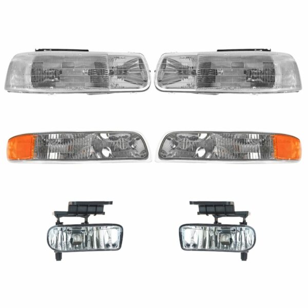 Headlight Parking Lamp Fog Light Kit Set of 6 for Chevy GMC Pickup SUV