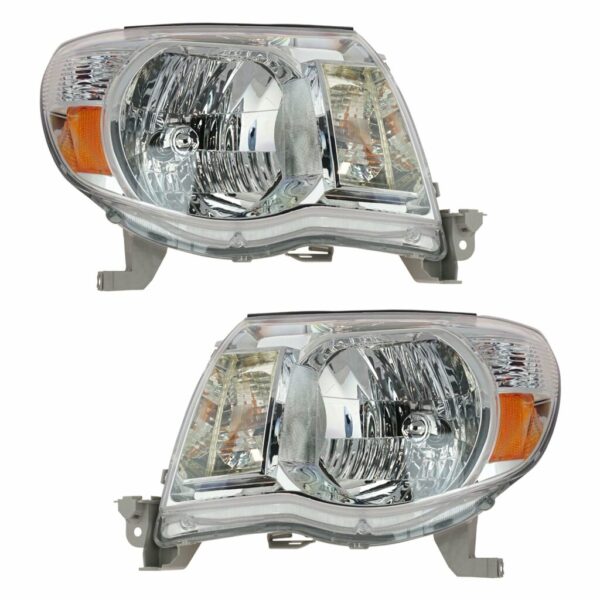 Headlights Headlamps Left & Right Pair Set for 05-11 Toyota Tacoma Pickup Truck