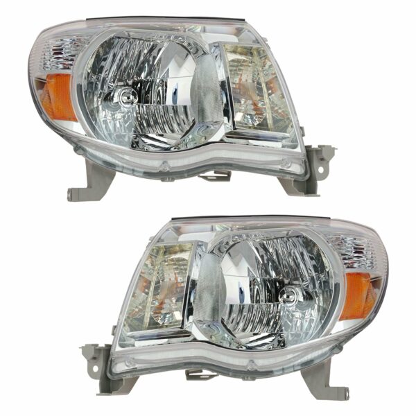 Headlights Headlamps Left & Right Pair Set for 05-11 Toyota Tacoma Pickup Truck