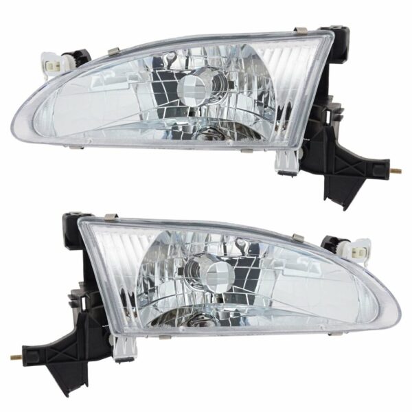Headlights Headlamps Left & Right Pair Set for 98-00 Toyota Corolla