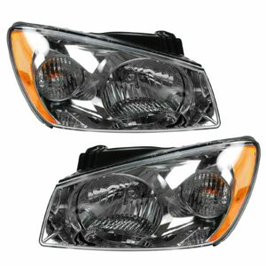 Headlights Headlamps Left & Right Pair Set For 04-06 Kia Spectra 4 Door Sedan