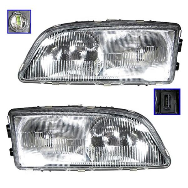 Headlight Headlamp Left & Right Pair Set for 98-02 Volvo C70 S70 V70