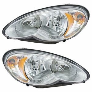 Headlights Headlamps Left & Right Pair Set for 06-10 Chrysler PT Cruiser