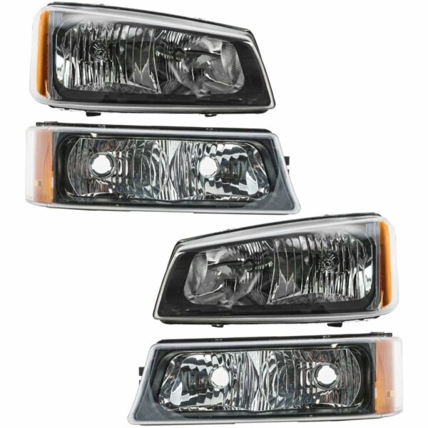 Headlight Lamp & Parking Light Kit Driver & Passenger Set for Chevy Pickup Truck