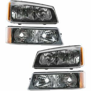 Headlight Lamp & Parking Light Kit Driver & Passenger Set for Chevy Pickup Truck