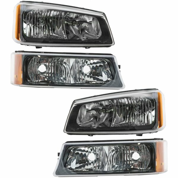 Headlight Lamp & Parking Light Kit Driver & Passenger Set for Chevy Pickup Truck