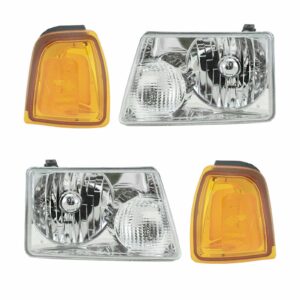 Headlights & Parking Corner Lights Left & Right Kit Set for 01-05 Ford Ranger