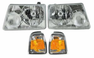 Headlight and Corner Parking Light Lamp Set Kit for 06-11 Ranger Pickup Truck