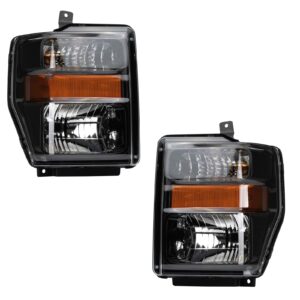 2pc Headlight Assembly Kit for 08-10 Ford Super Duty Truck Harley Edition