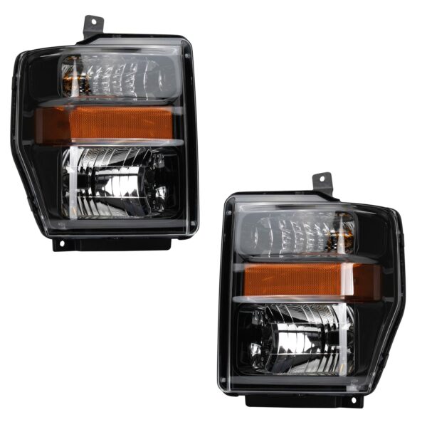 2pc Headlight Assembly Kit for 08-10 Ford Super Duty Truck Harley Edition