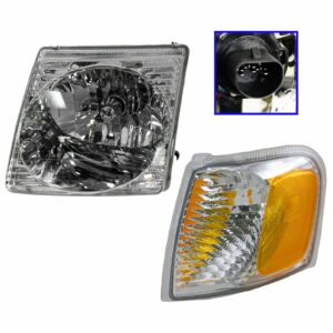 Headlight & Parking Light Kit Driver Left Side Pair Set of 2 for Ford Explorer