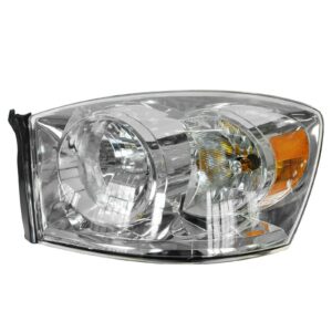 Headlight w/ Chrome Bezel Driver Left for 06-08 Dodge Pickup Truck Ram