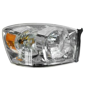 Headlight w/ Chrome Bezel RH Right Passenger for 06-08 Dodge Ram Pickup Truck