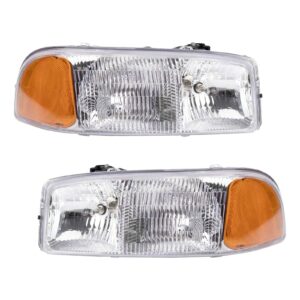 Headlight Set Fits 1999-2007 GMC Sierra Yukon