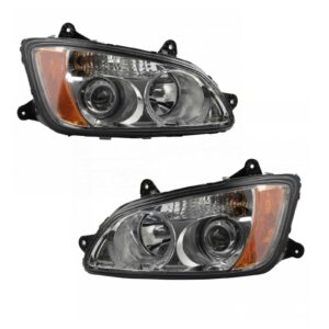 Headlight Lamp Assembly LH RH Kit Pair Set of 2 for Kenworth HD Truck New