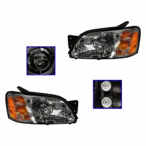 Headlights Headlamps Pair Set Left LH & Right RH for 00-04 Subaru Legacy