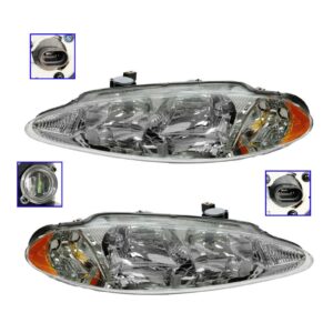 Headlights Headlamps Left & Right Pair Set for 98-04 Dodge Intrepid