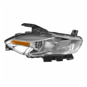 Headlight Headlamp Chrome Halogen RH Right Passenger Side for 13-14 Dodge Dart