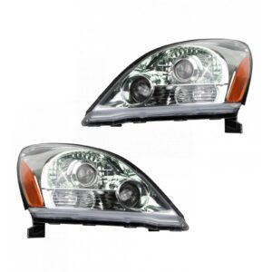 2pc Headlight Lamp Assembly Set LH & RH Sides Direct Fit for 03-09 Lexus GX470