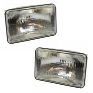 TRQ Halogen Sealed Beam Headlight Headlamp Pair 6 1/2" by 4 1/4"