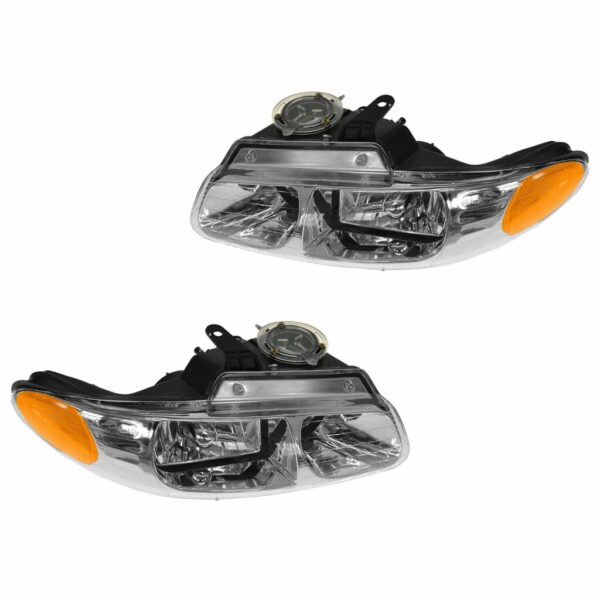 Quad Headlights Headlamps Left & Right Pair Set for 2000 Grand Caravan Voyager