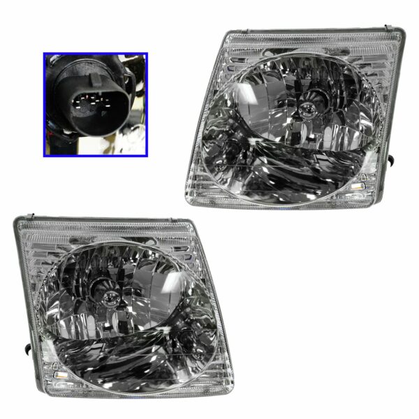 Headlights Headlamps Pair Set for Ford Explorer Sport Trac Sport