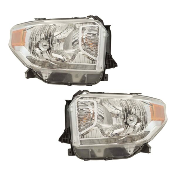 Halogen Headlight Headlamp LH RH Kit Pair Set for Toyota Tundra Pickup Truck New