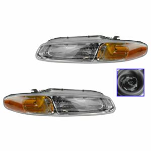 Headlights Headlamps Left & Right Pair Set for 96-00 Sebring Convertible