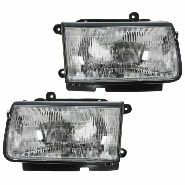 Headlights Headlamps Pair Set for 98-99 Isuzu Honda Amigo Rodeo Passport