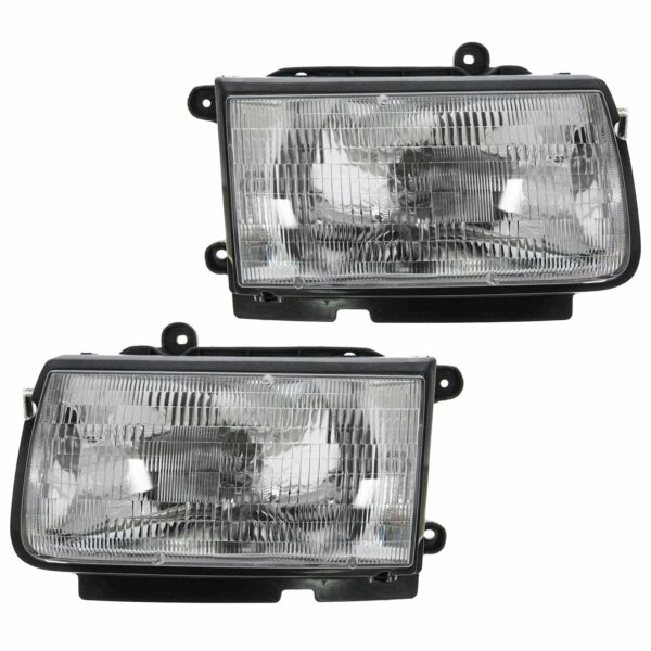 Headlights Headlamps Pair Set for 98-99 Isuzu Honda Amigo Rodeo Passport