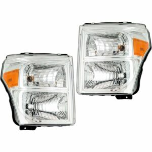 Headlight Lamp Left LH RH Pair Compatible with 11-16 Ford F250 F350 Super Duty Truck