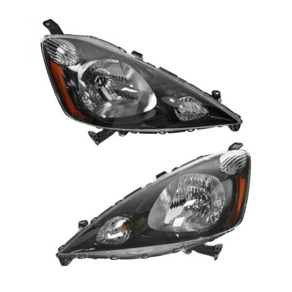 Headlights Headlamps Left & Right Pair Set for 12-13 Honda FIT Sport