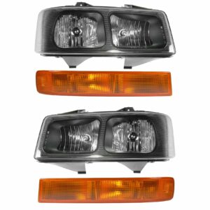 Headlight Parking Light Lamp Front Kit LH RH Set for Express Savana Van
