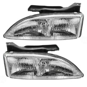 Headlights Headlamps Left & Right Pair Set for 95-99 Chevy Cavalier