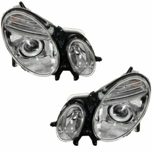 Headlights Headlamps Left & Right Pair Set for 07-09 Mercedes Benz E Class