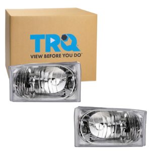TRQ Headlight Set Fits 2002-2004 Ford Excursion 2002-2005 F-250 F-350 Super Duty