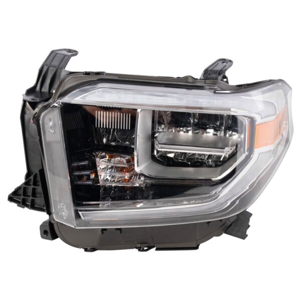 Left Headlight Assembly LED Smoked Lens Compatible with 2018 Toyota Tundra Driver Side